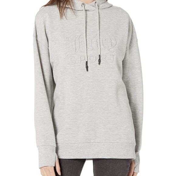 Juicy Couture Embossed Active Sport Hoodie Sweatshirt Women's Small Athleisure - Picture 1 of 9
